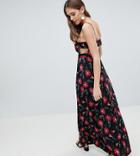 Asos Design Tall Square Neck Maxi Dress In Floral Print - Multi