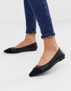 Oasis Pointed Flat Shoes In Black - Black