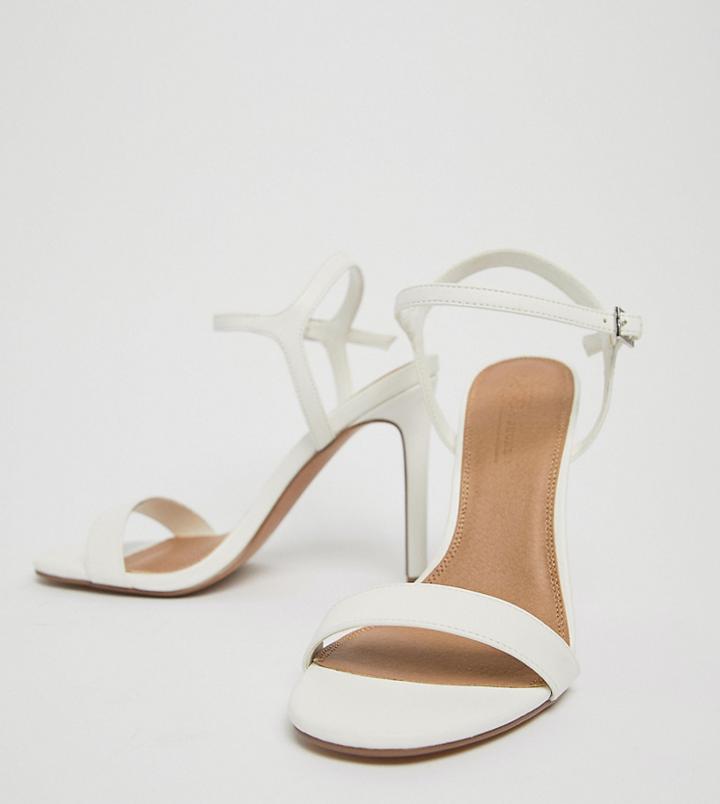 Asos Design Hands Down Barely There Heeled Sandals - White