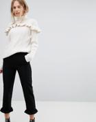 Y.a.s Frill Knit Sweater - White