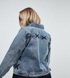 Zizzi Lace Detail Denim Jacket - Blue