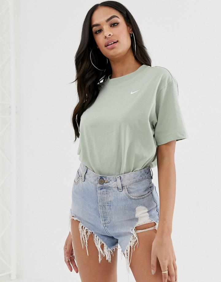 Nike Sage Green Mini Swoosh Oversized T-shirt