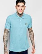 Lyle & Scott Polo Shirt With Eagle Logo In Aqua Marl - Aqua Marl