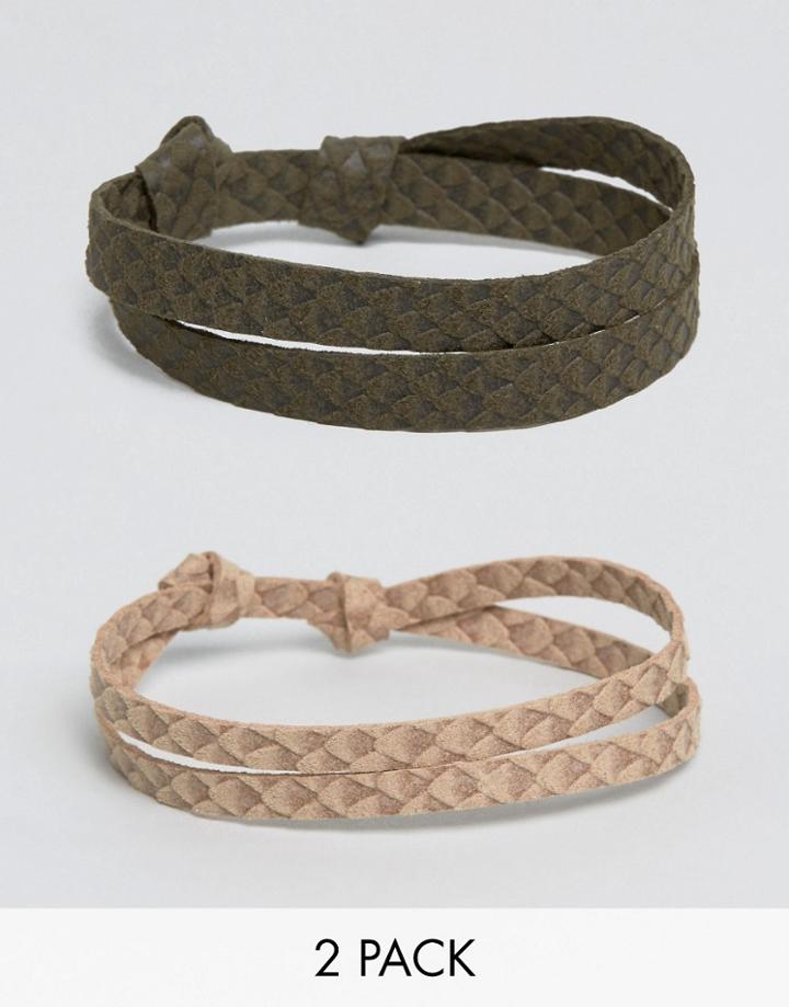 Asos Bracelet Pack In Snake Effect - Multi