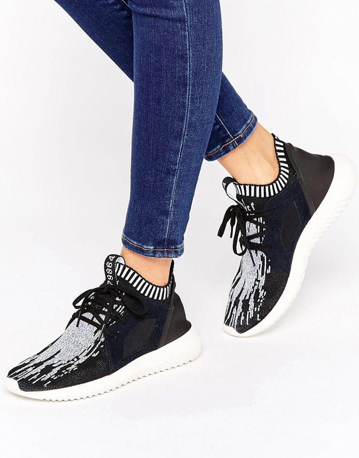 Adidas Originals Black Print Primeknit Tubular Sneakers - Black