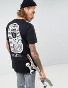 Asos Longline T-shirt With Egyptian Back Print - Black