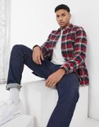 Threadbare Long Sleeve Checked Shirt In Red