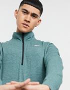 Reebok Training Activchill 1/4 Zip Long Sleeve Top In Green