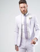 Asos Wedding Super Skinny Suit Jacket In Lilac - Purple