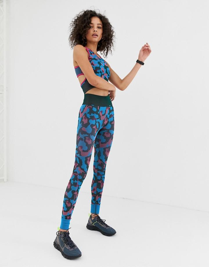 Asos 4505 Seamless Legging In Camo Jacquard - Multi