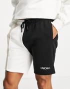 Topman Mcm Panel Shorts In Black