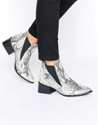 Sol Sana Rico Snake Printed Leather Heeled Ankle Boots - Multi