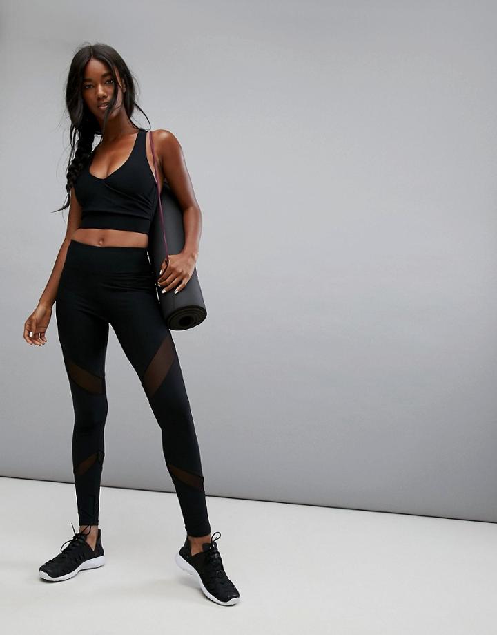 South Beach Mesh Insert Legging - Black