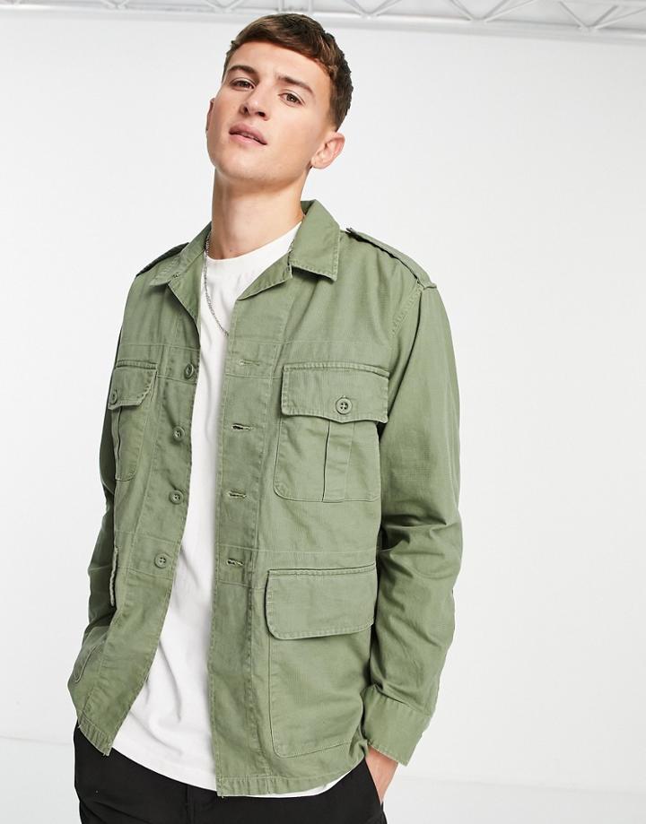 Polo Ralph Lauren 4 Pocket Military Overshirt Jacket In Olive Green