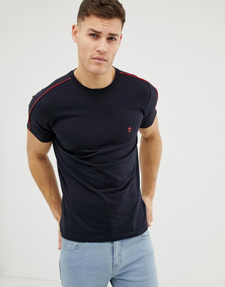 French Connection Retro Shoulder Stripe Logo T-shirt