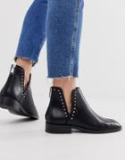 Stradivarius Cutout Side Boot In Black