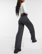 Only Jersey Wide Leg Pants In Gray-grey