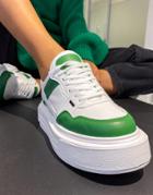 Topshop Cameo Chunky Lace Up Sneakers In Green