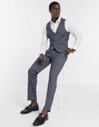 Farah Gray Check Slim Fit Suit Pants-grey