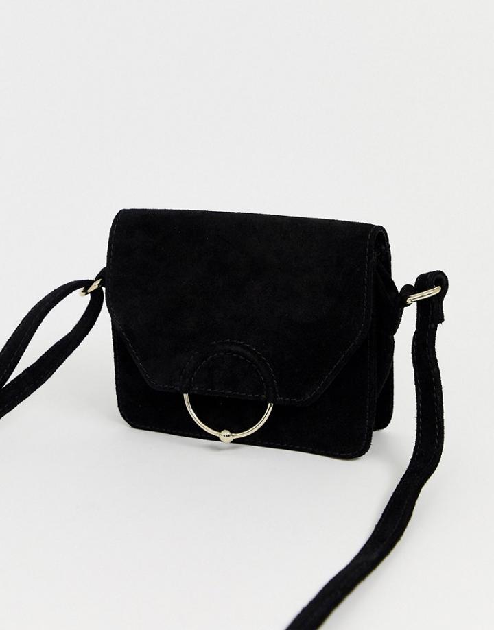 Asos Design Suede Ring Ball Cross Body Bag