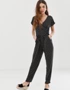Gilli Wrap Front Jumpsuit In Abstract - Multi