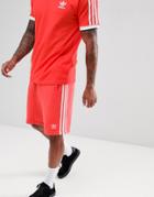 Adidas Originals 3-stripe Jersey Shorts In Red Dh5800 - Red