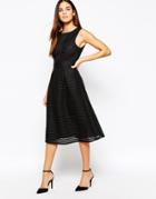 Warehouse Formed Linear Midi Dress - Black