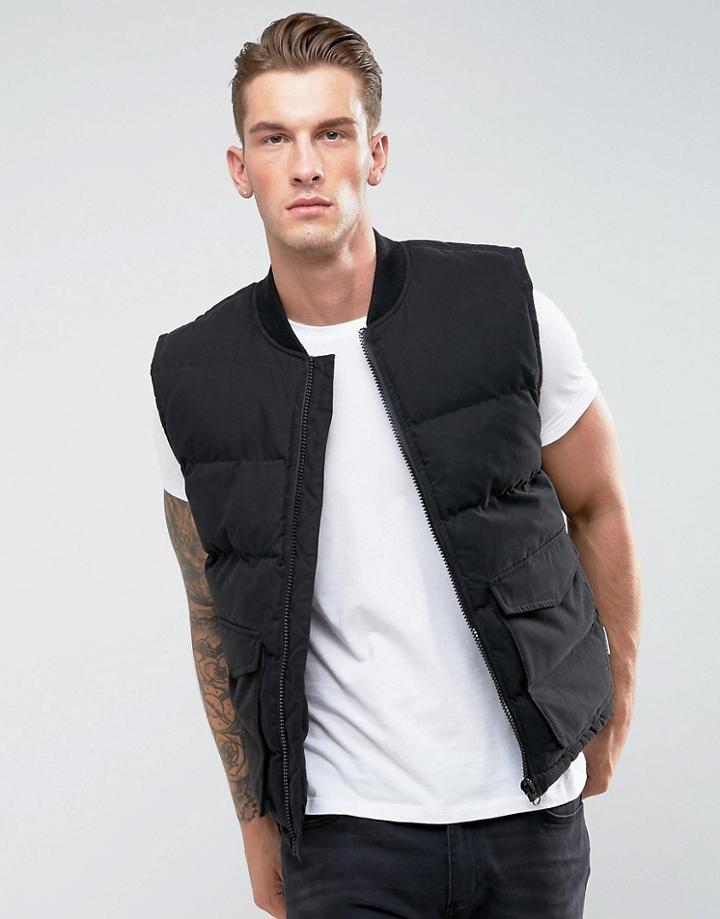 Bellfield Padded Vest With Patch Pockets - Black