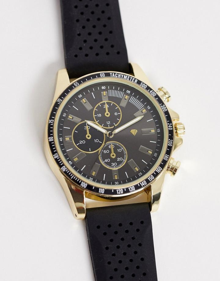 Spirit Mens Chronograph Watch With Black Strap