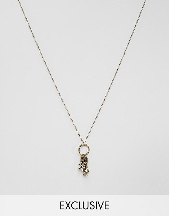 Reclaimed Vintage Inspired Necklace With Charm In Gold Exclusive At Asos - Gold