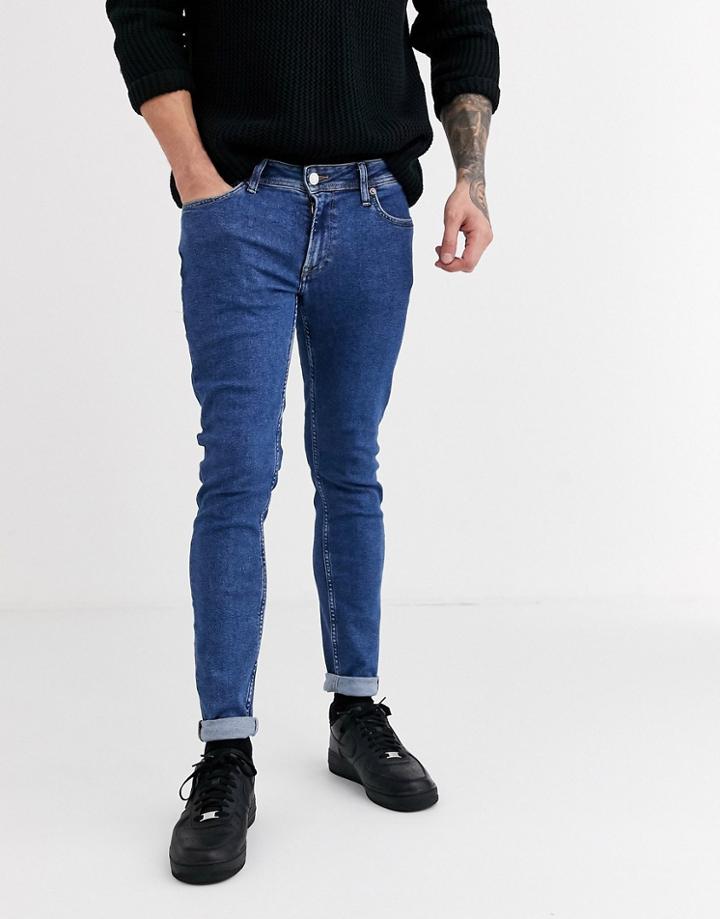 Jack & Jones Skinny Fit Stonewash Jeans In Light Blue