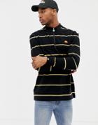 Ellesse Bonsi Striped 1/4 Zip Sweatshirt In Black