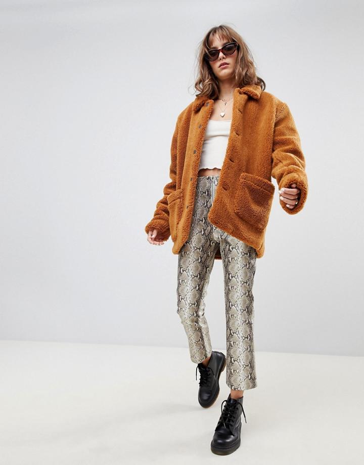 Wild Honey Zip Front Pants In Snake - Gray