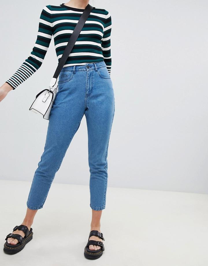 Noisy May Ankle Grazer Mom Jean In Blue