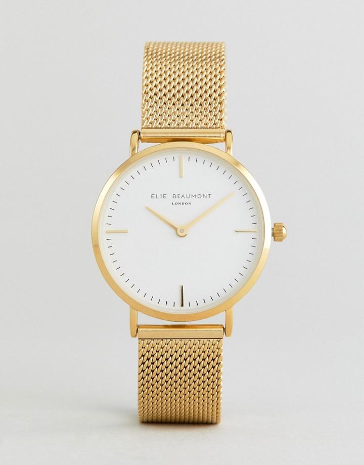 Elie Beaumont Gold Watch With Clear Dial - Gold