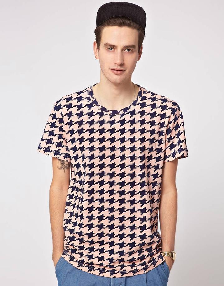 Self Houndstooth T-shirt - Pink