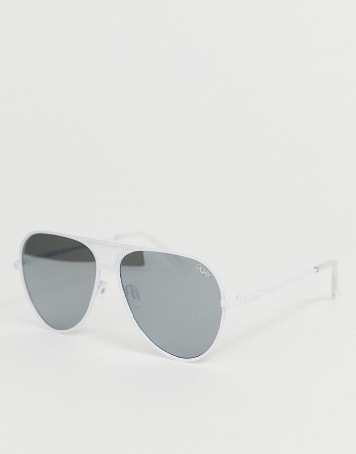 Quay Australia Interlude Sunglasses In White - White