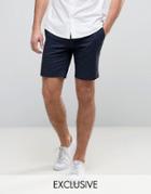 Only & Sons Skinny Shorts In Cotton Sateen - Navy