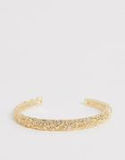 Asos Design Hammered Style Bangle In Gold Tone - Gold