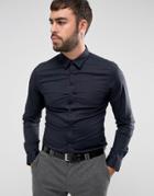Only & Sons Skinny Smart Shirt With Stretch - Navy