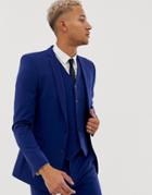 Asos Design Super Skinny Suit Jacket In Bright Blue - Blue