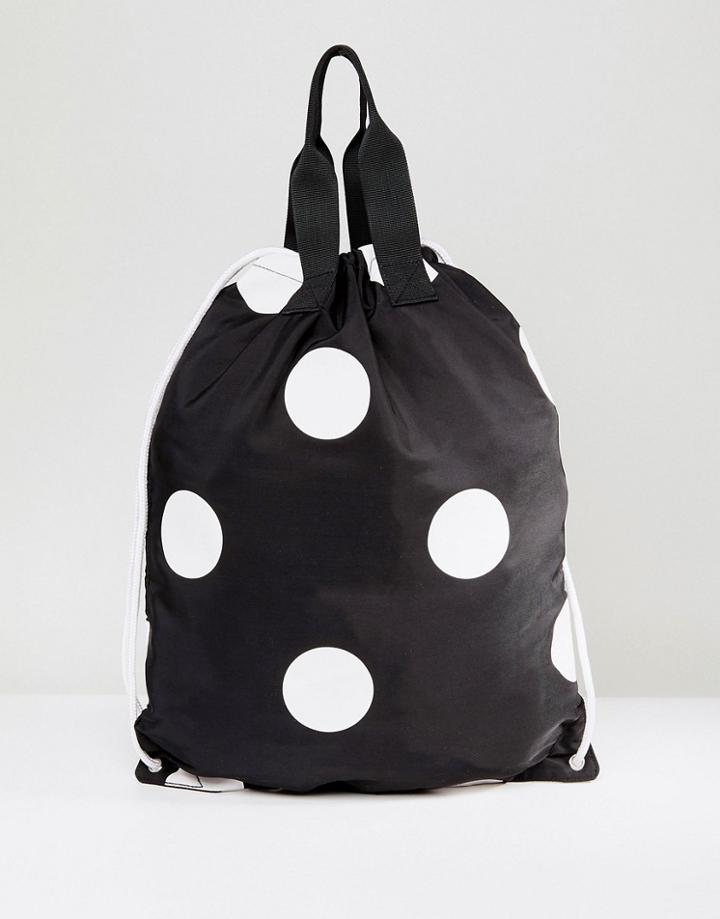 Asos Polka Dot Drawstring Backpack - Multi