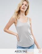 Asos Tall Swing Tank With Skinny Straps - Gray