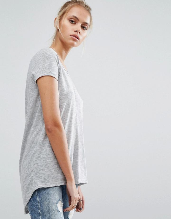 Only Casa Button T-shirt - Gray