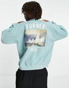 Vintage Supply Turner Backprint Sweatshirt In Green