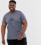 Asos Design Plus T-shirt With Tokyo Chest Print-gray