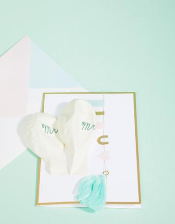 Meri Meri Mr & Mrs Wedding Balloon Charms Card - Multi