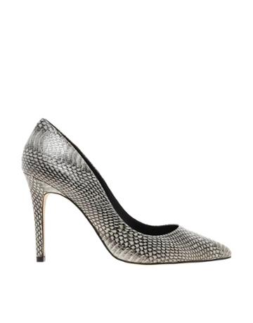 Aldo Baulch Snake Print Natural Heeled Court Shoes