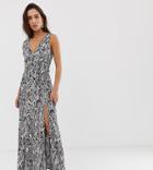 River Island Maxi Dress In Snake Print - Gray