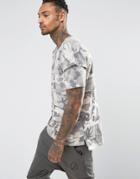 Criminal Damage T-shirt With Layered Sleeves In Camo Print - Green